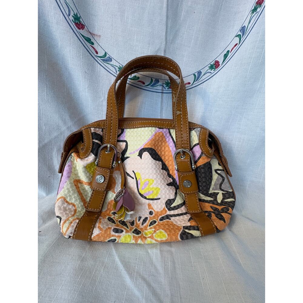 Relic Purse Bag Woven Cloth tan straps & 2 Handles Crossbody strap 9 X 12 NWOT